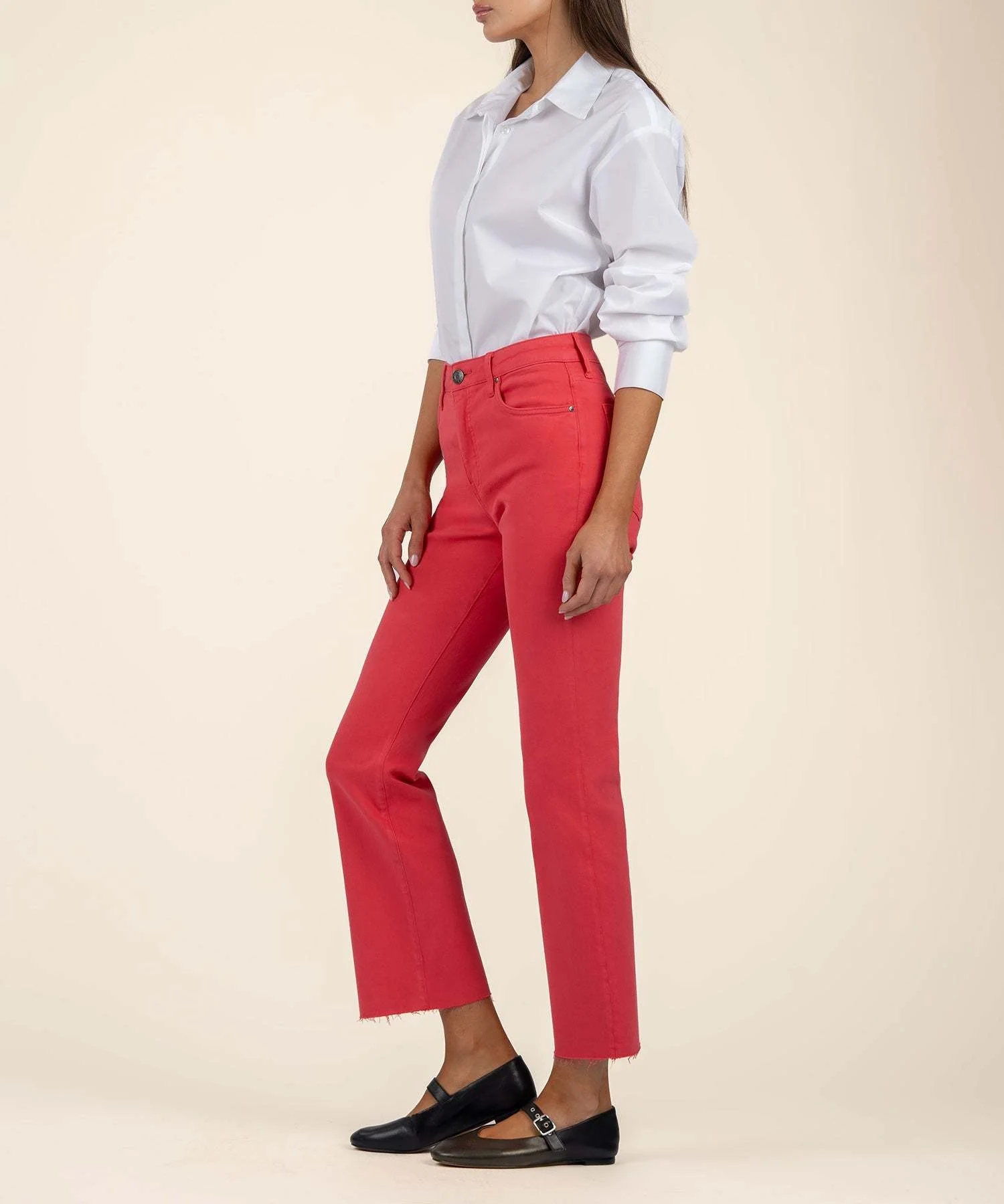 Kelsey High Rise Fab Ab Ankle Flare with Raw Hem - Image 2