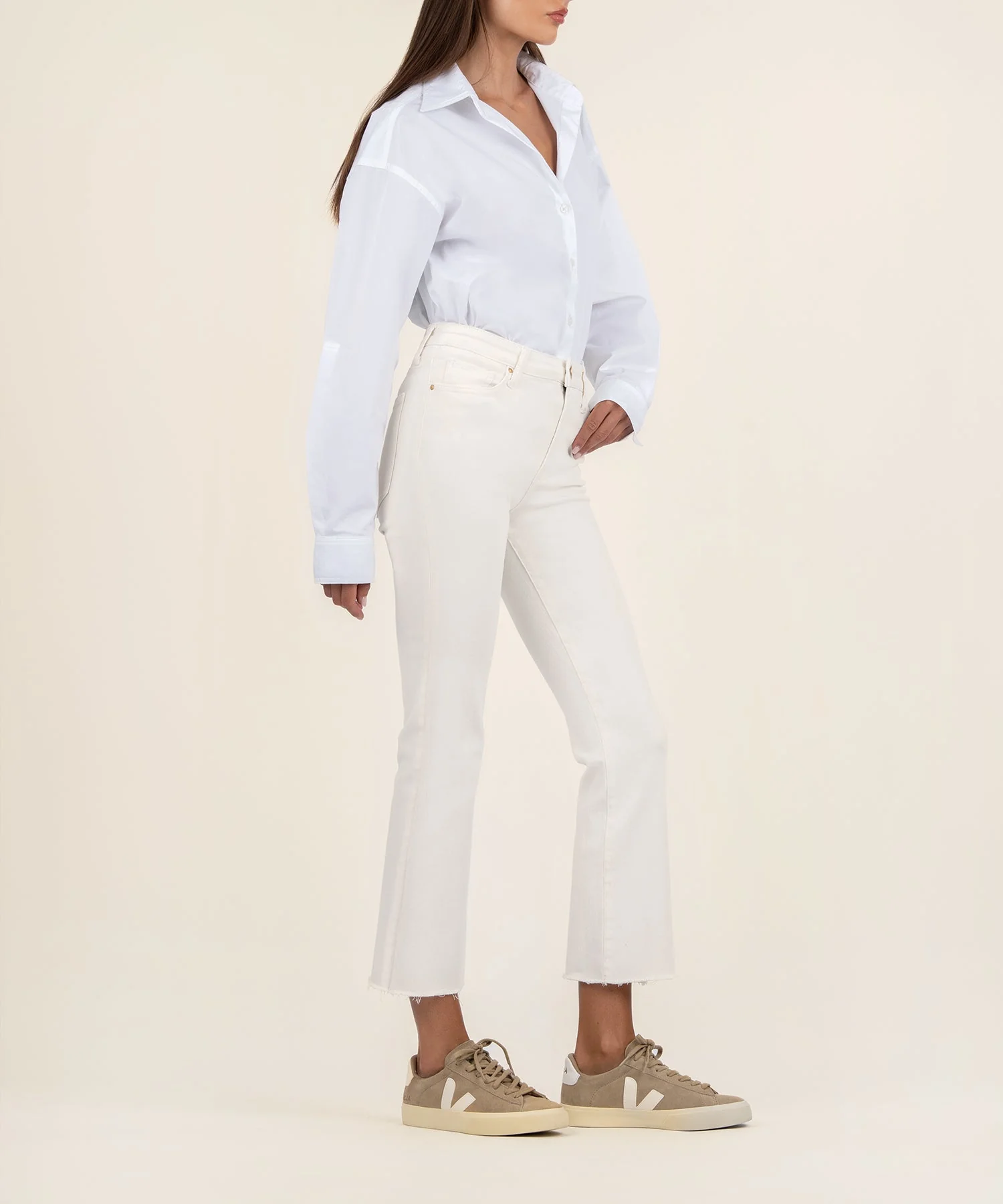 Kelsey Raw Hem High Waist Ankle Flare Jeans - Image 18