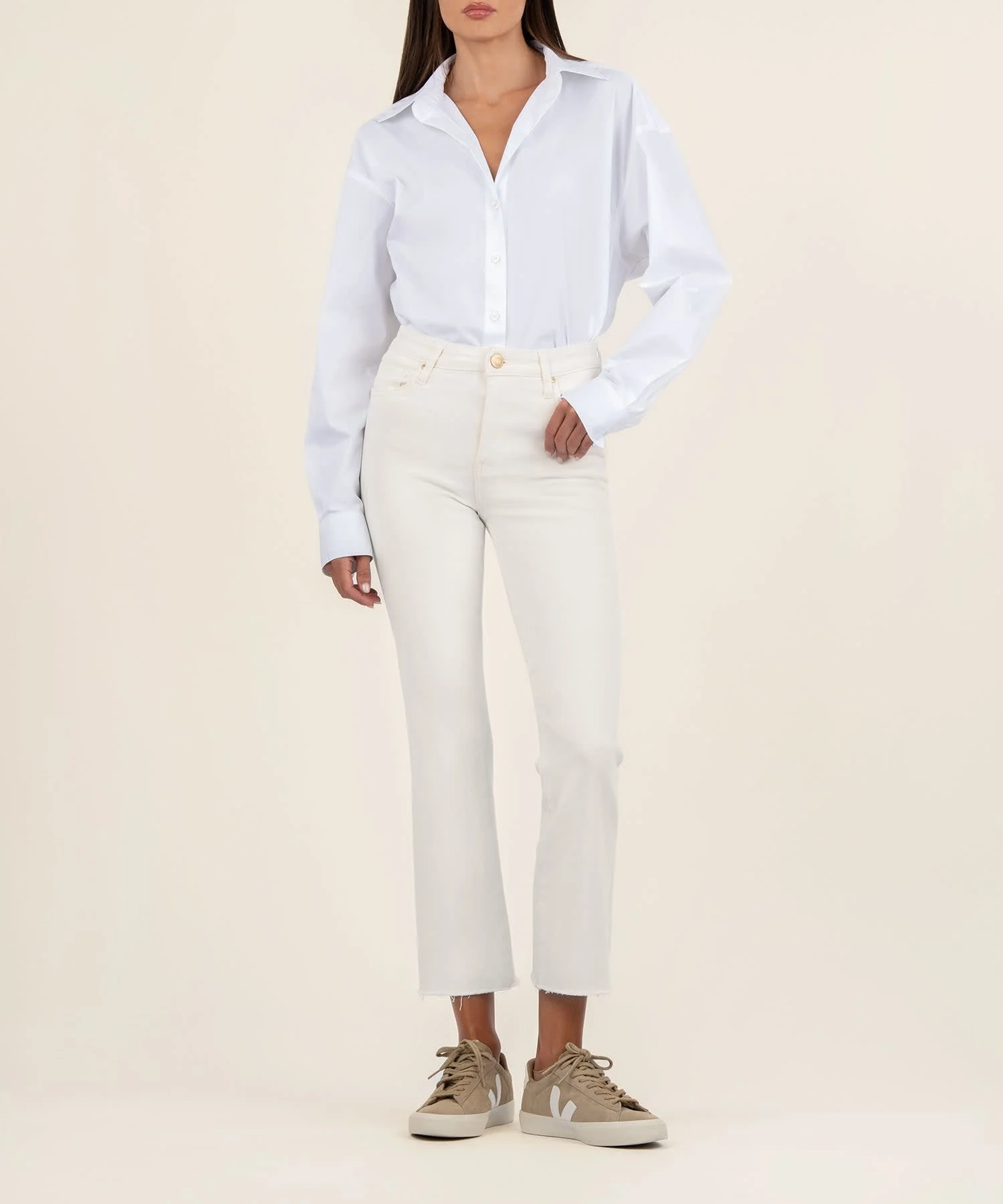 Kelsey Raw Hem High Waist Ankle Flare Jeans - Image 9