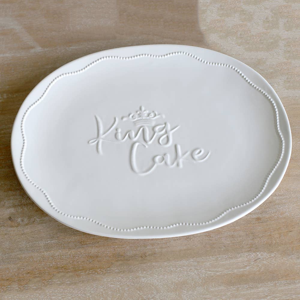 King Cake Platter White