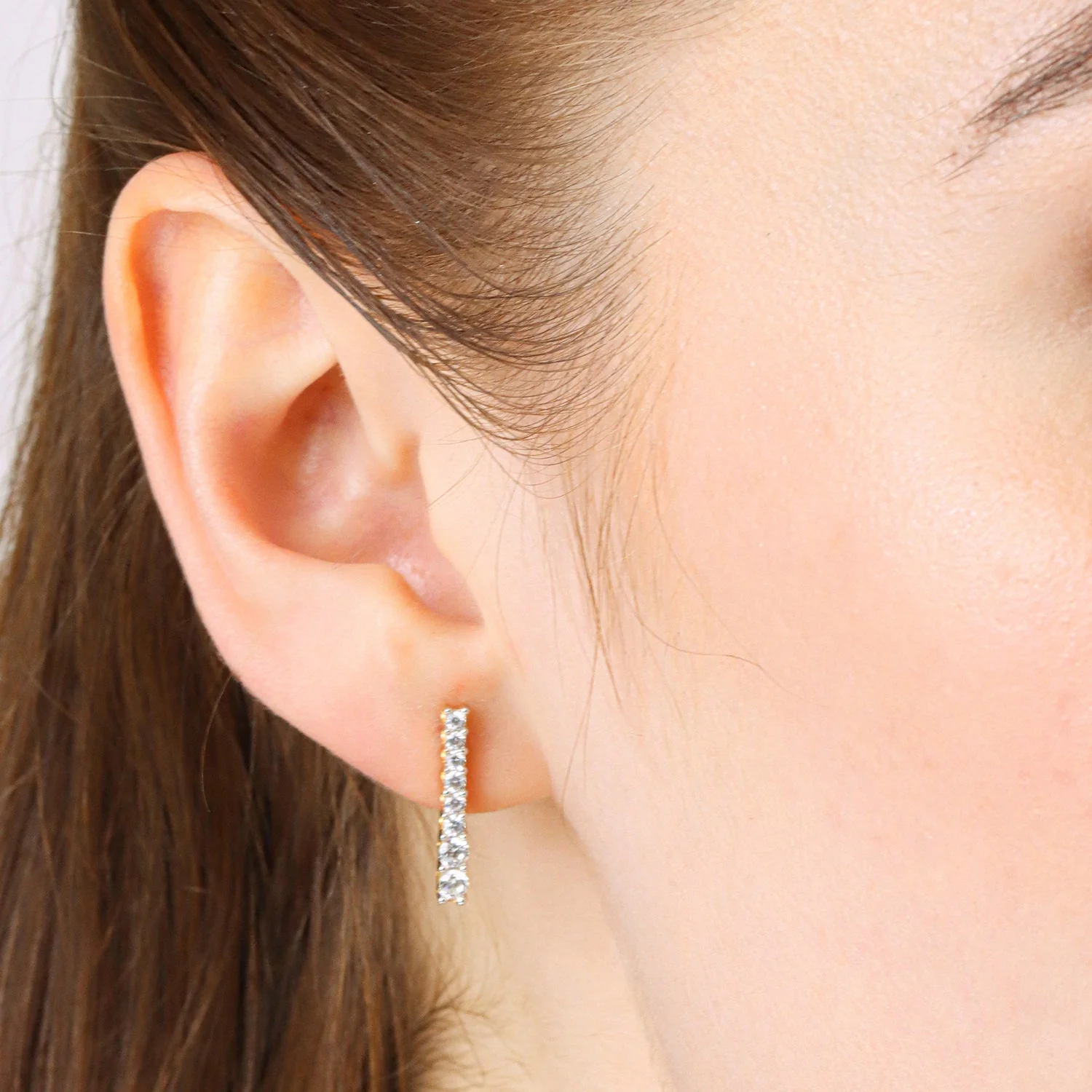 Lab-Grown Ascent Bar Stud Earrings - Image 2