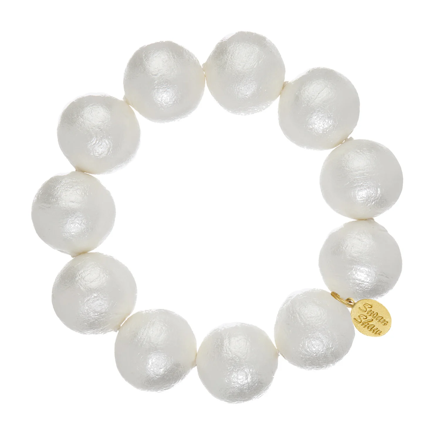 Large Cotton Pearls Stretch Bracelet