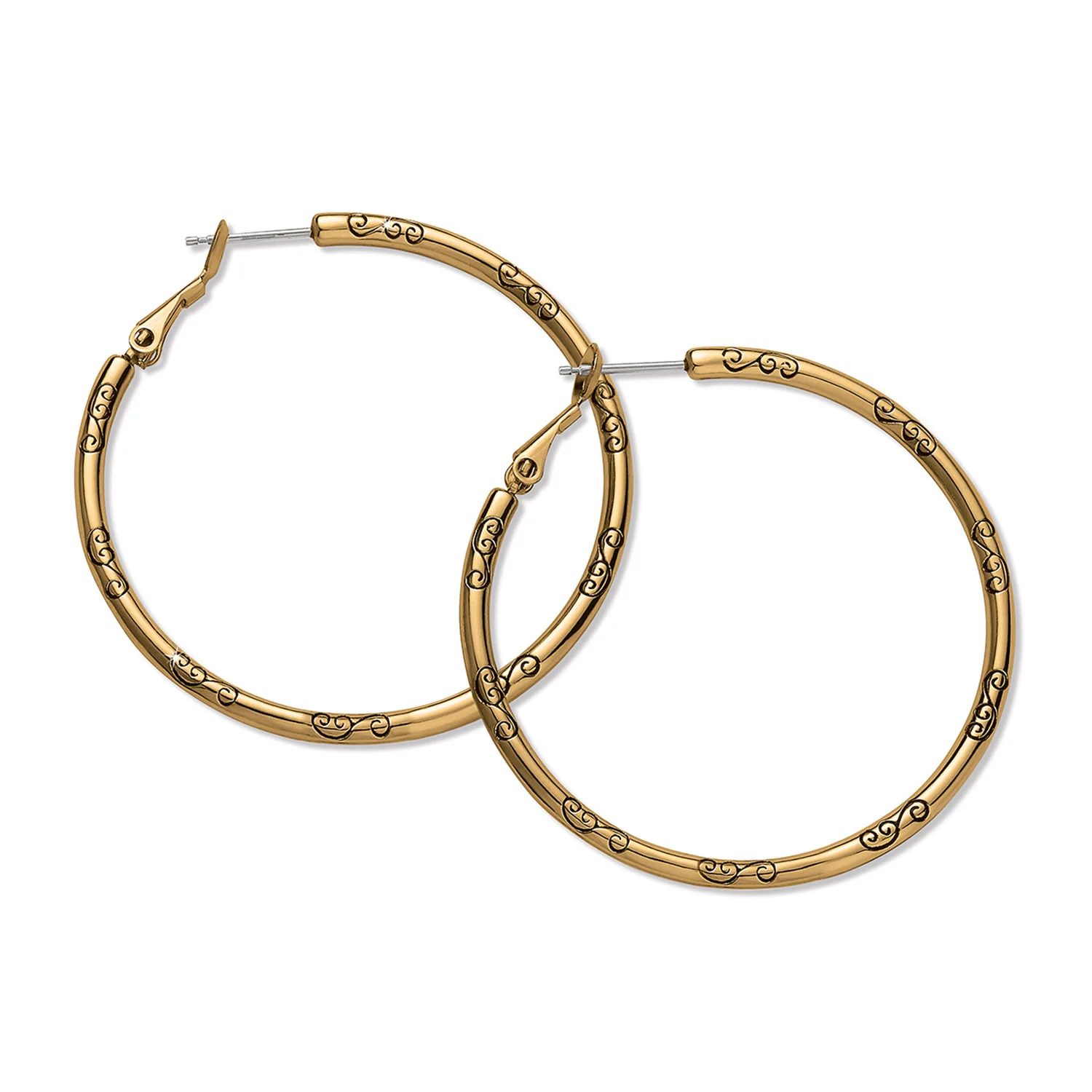 Large Hoop Charm Earrings - Image 2