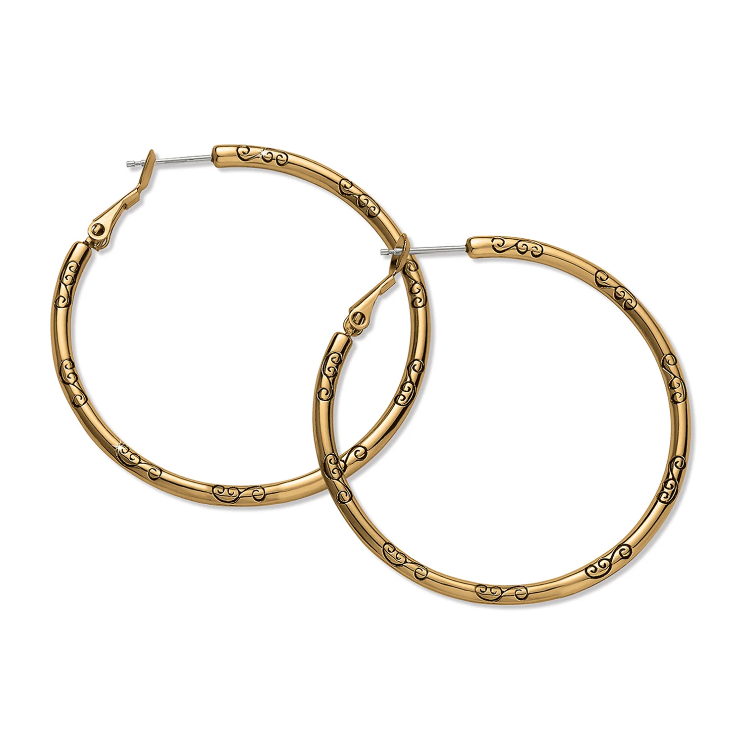 Large Hoop Charm Earrings - Image 3