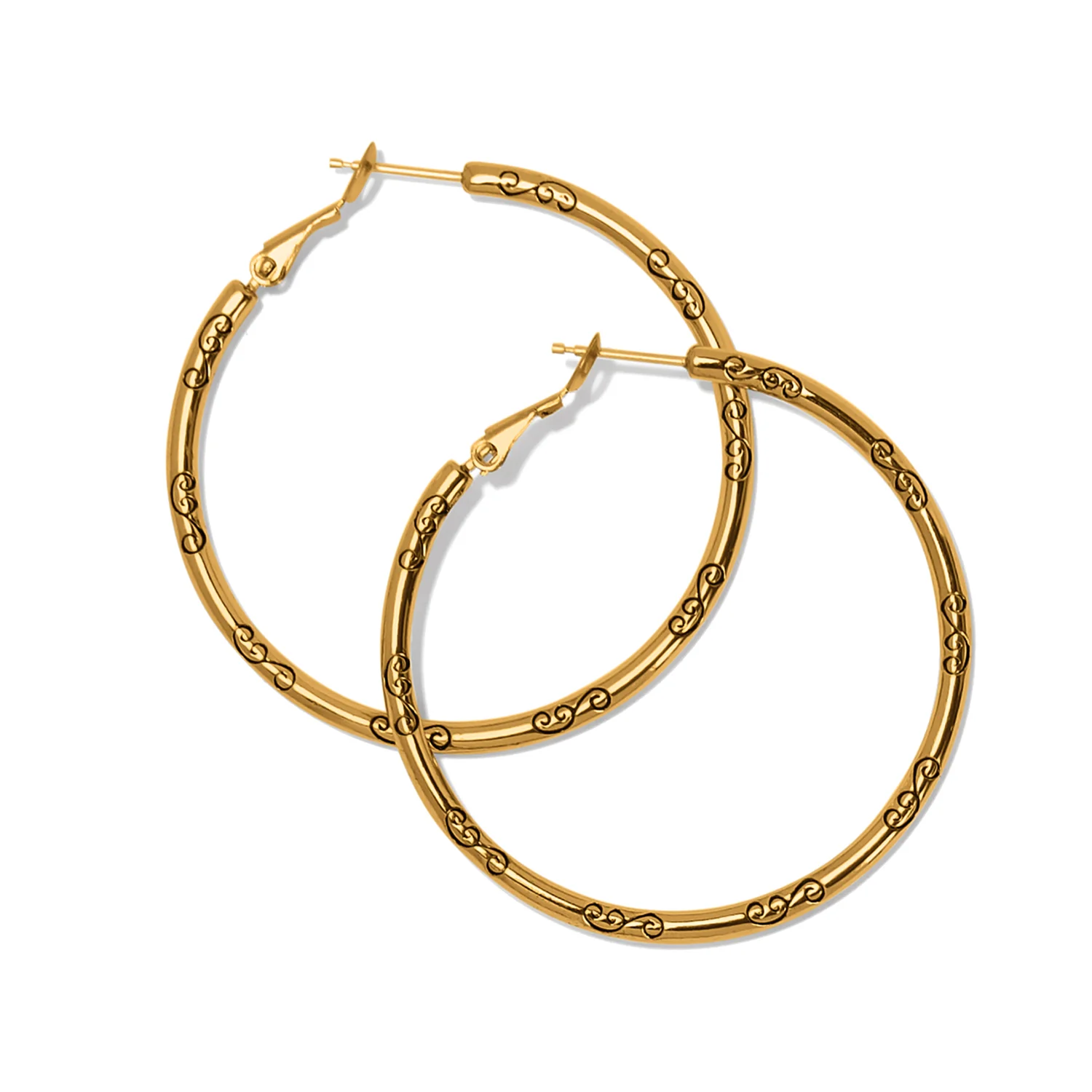 Large Hoop Charm Earrings - Image 4