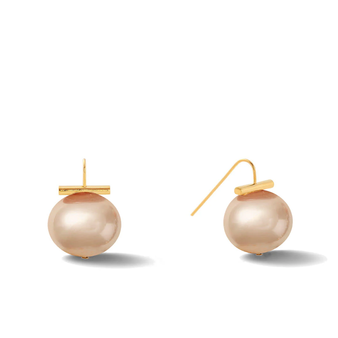 Large Pebble Pearl Ear Wire - Image 11
