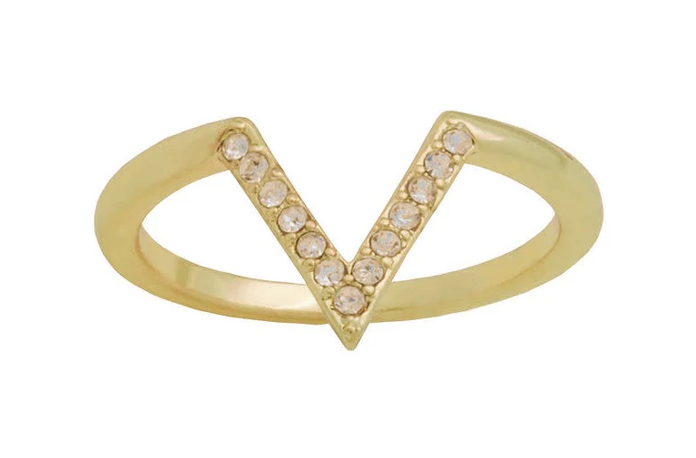CZ V Gold Layers Ring - Image 5