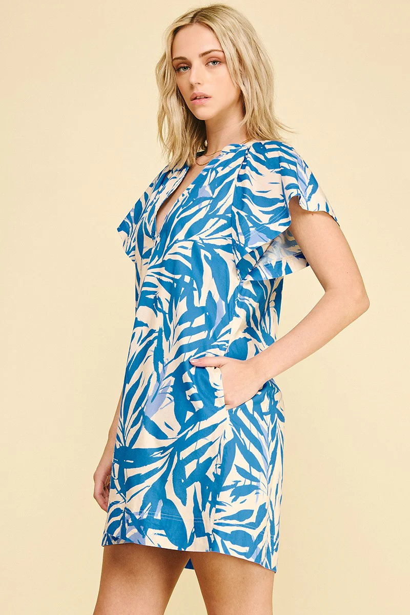 Leah Botanical Print Tunic Mini Dress - Image 2