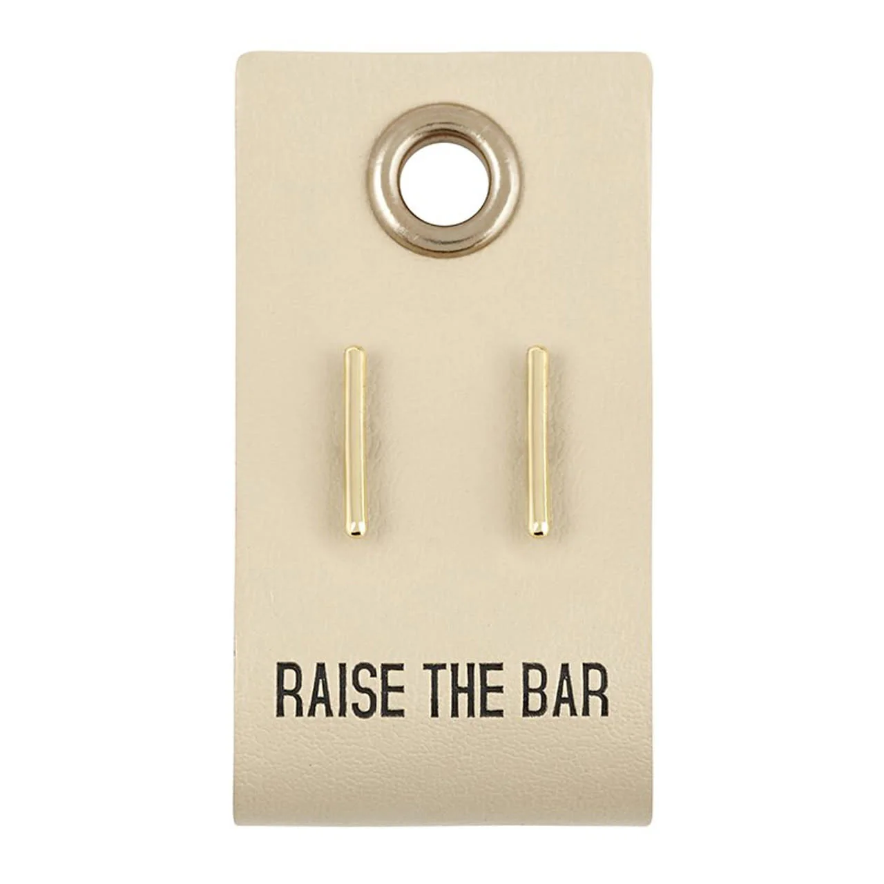 Leather Stud Tag Earrings - Image 6