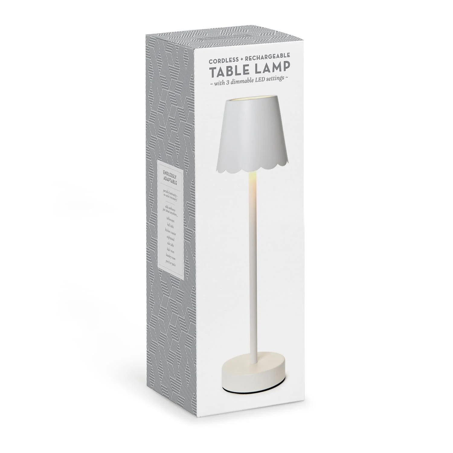 LED Cordless Table Lamp with Scalloped Edge Shade in Gift Box - Image 8