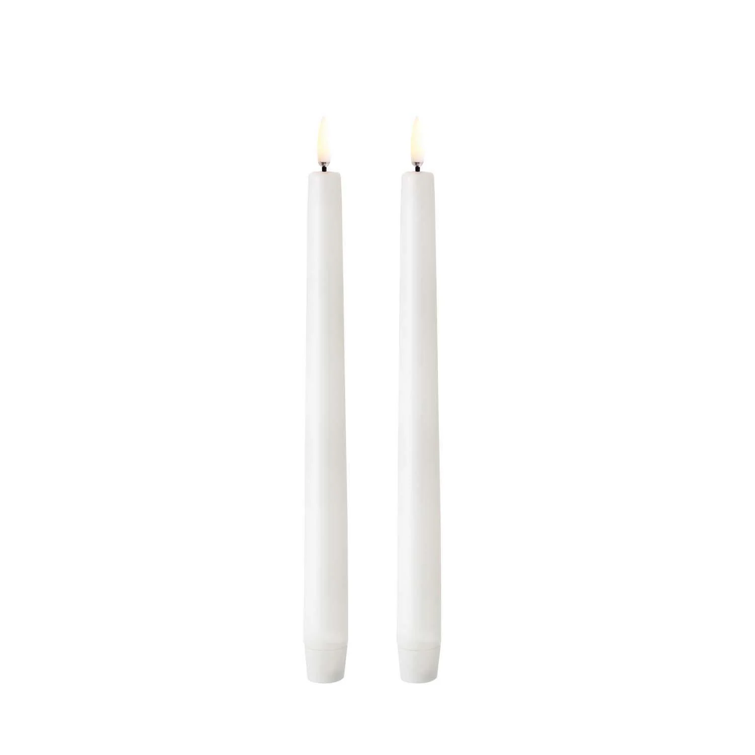 LED Taper Candle, Nordic White, Smooth - Sold as Set 9.8" - Image 2