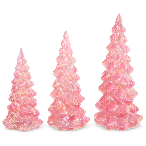 Lighted Pink Iridescent Trees - Image 2