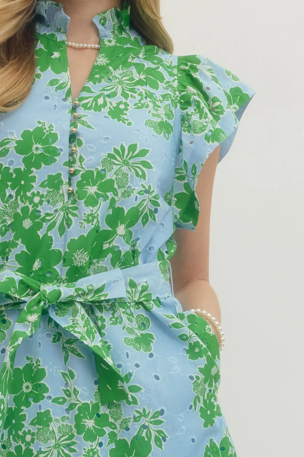 Lilian Floral Print Flutter Sleeve Midi Dress - Image 4