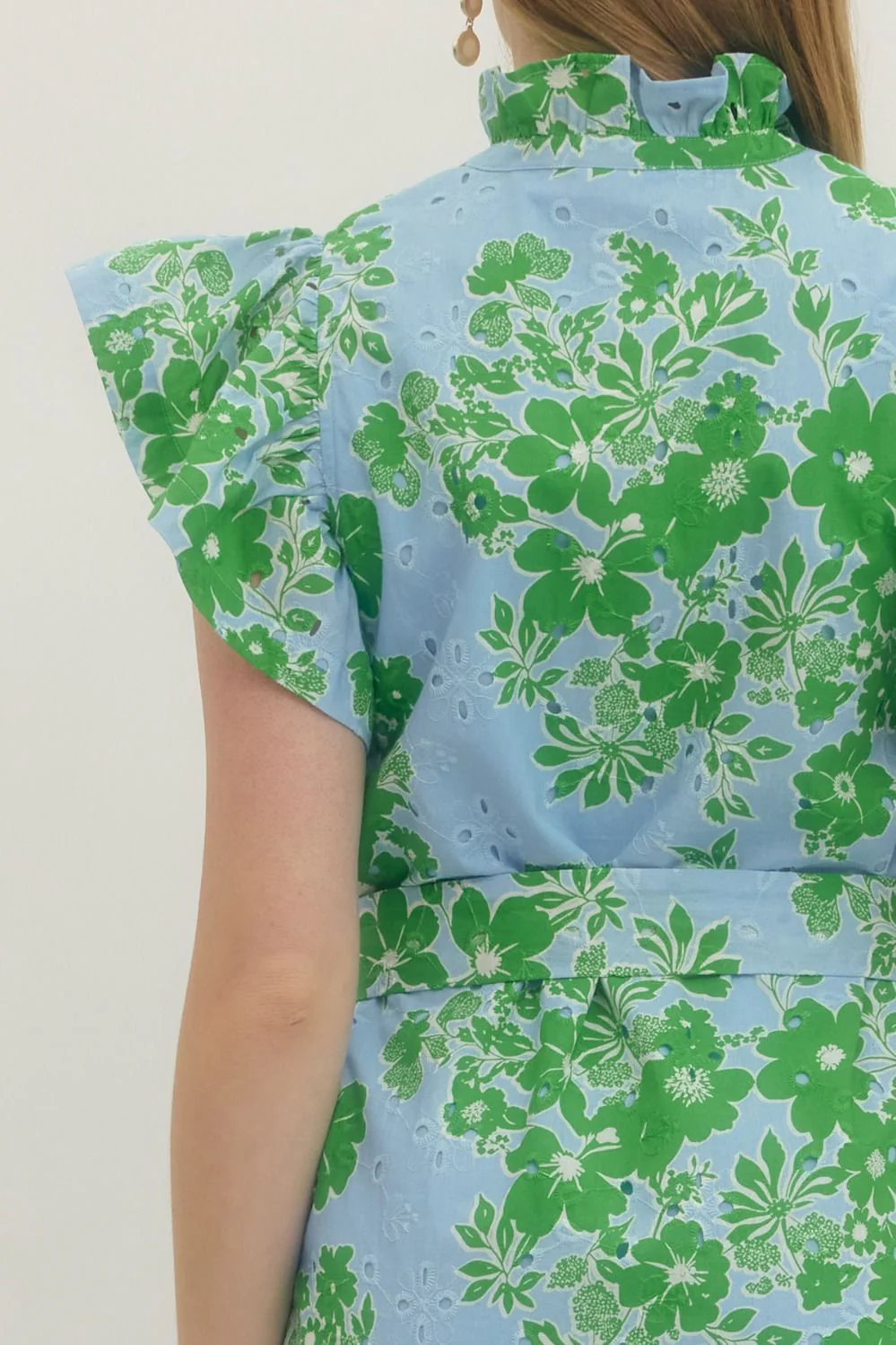 Lilian Floral Print Flutter Sleeve Midi Dress - Image 5