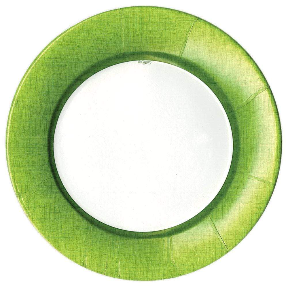 Linen Border Dinner Plate Moss Green - Image 4