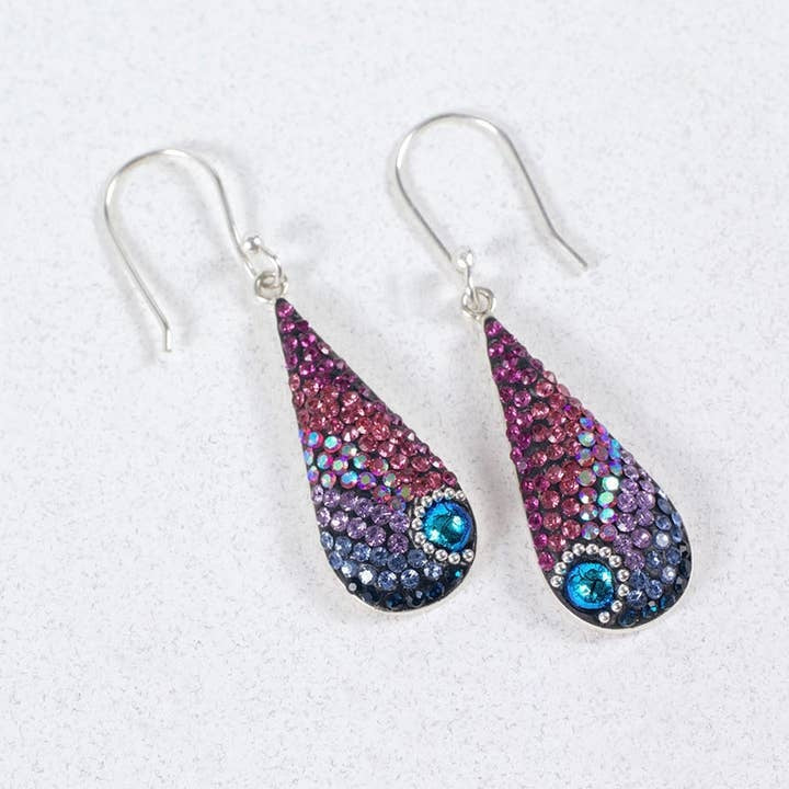 Long Teardrop Mosaic Earrings - Image 3