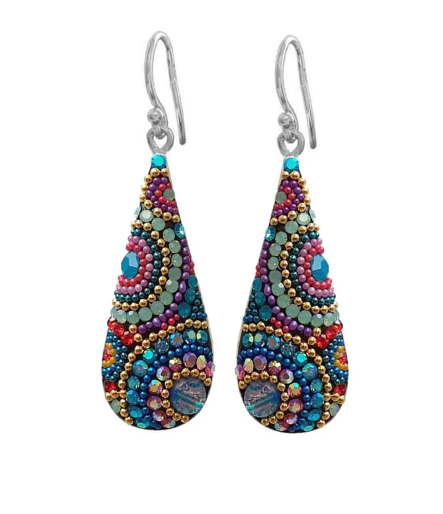 Long Teardrop Mosaic Earrings - Image 5