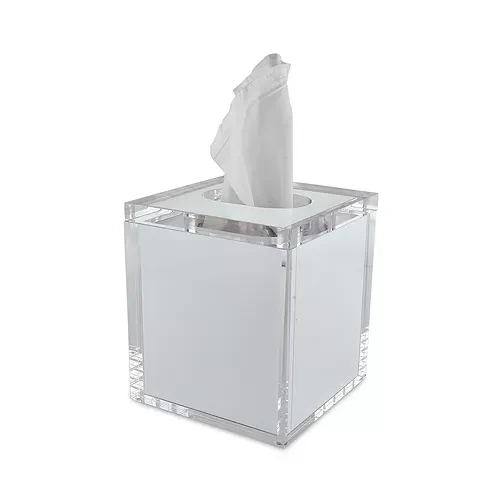 Lucite WhiteTissue Box with Lid