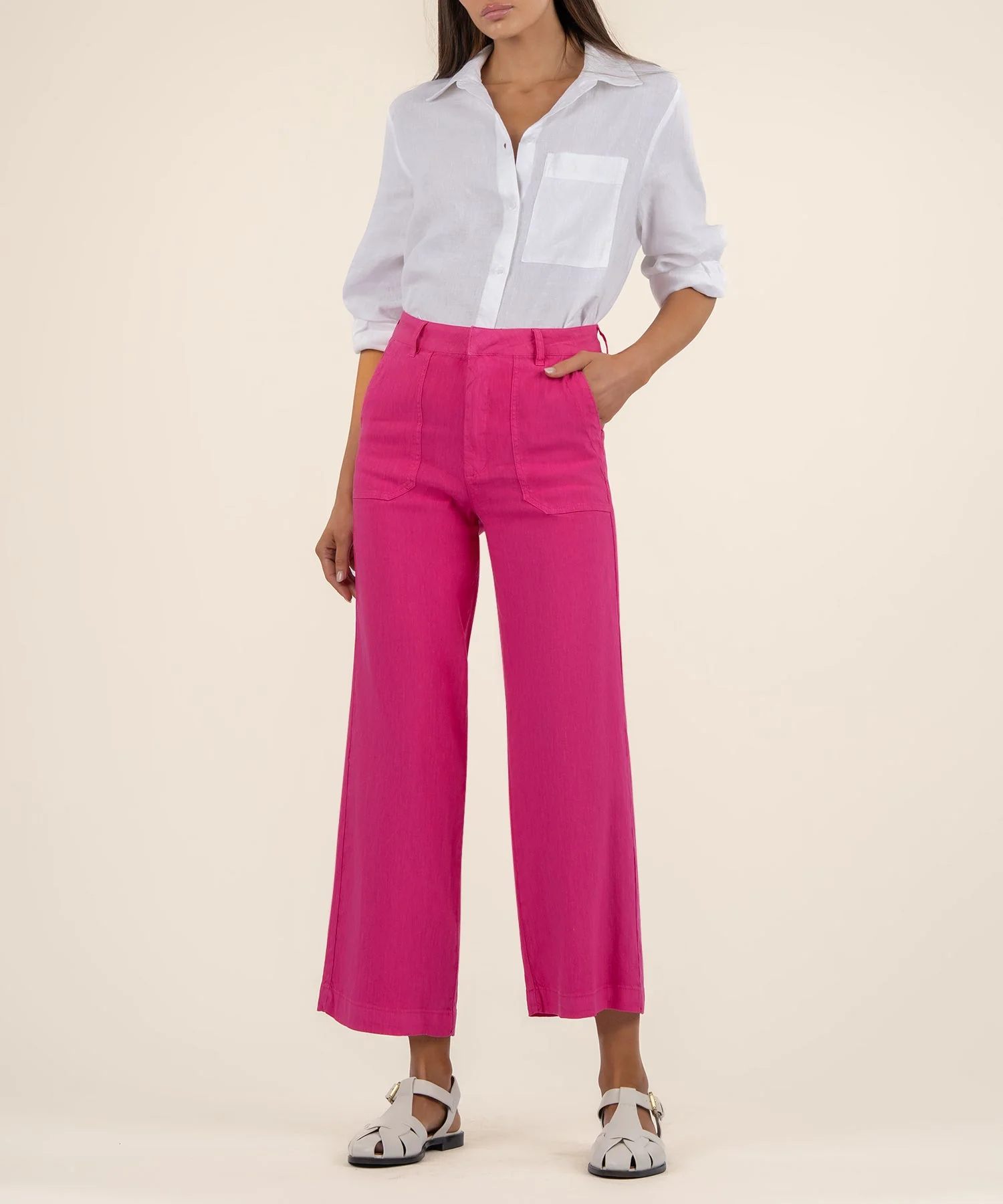 Luna Topaz High Rise Wide Leg Pant with Porkchop Pockets - Image 12