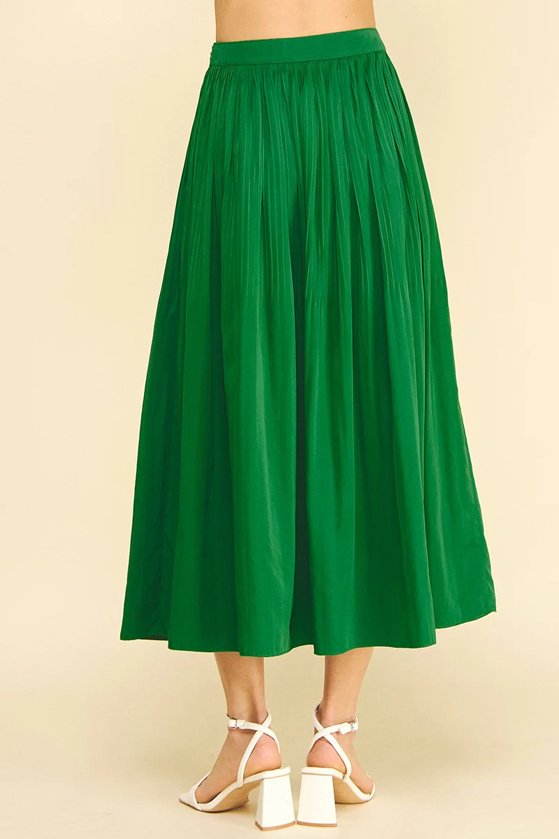 Maggy Pleated A-line Midi Skirt - Image 3