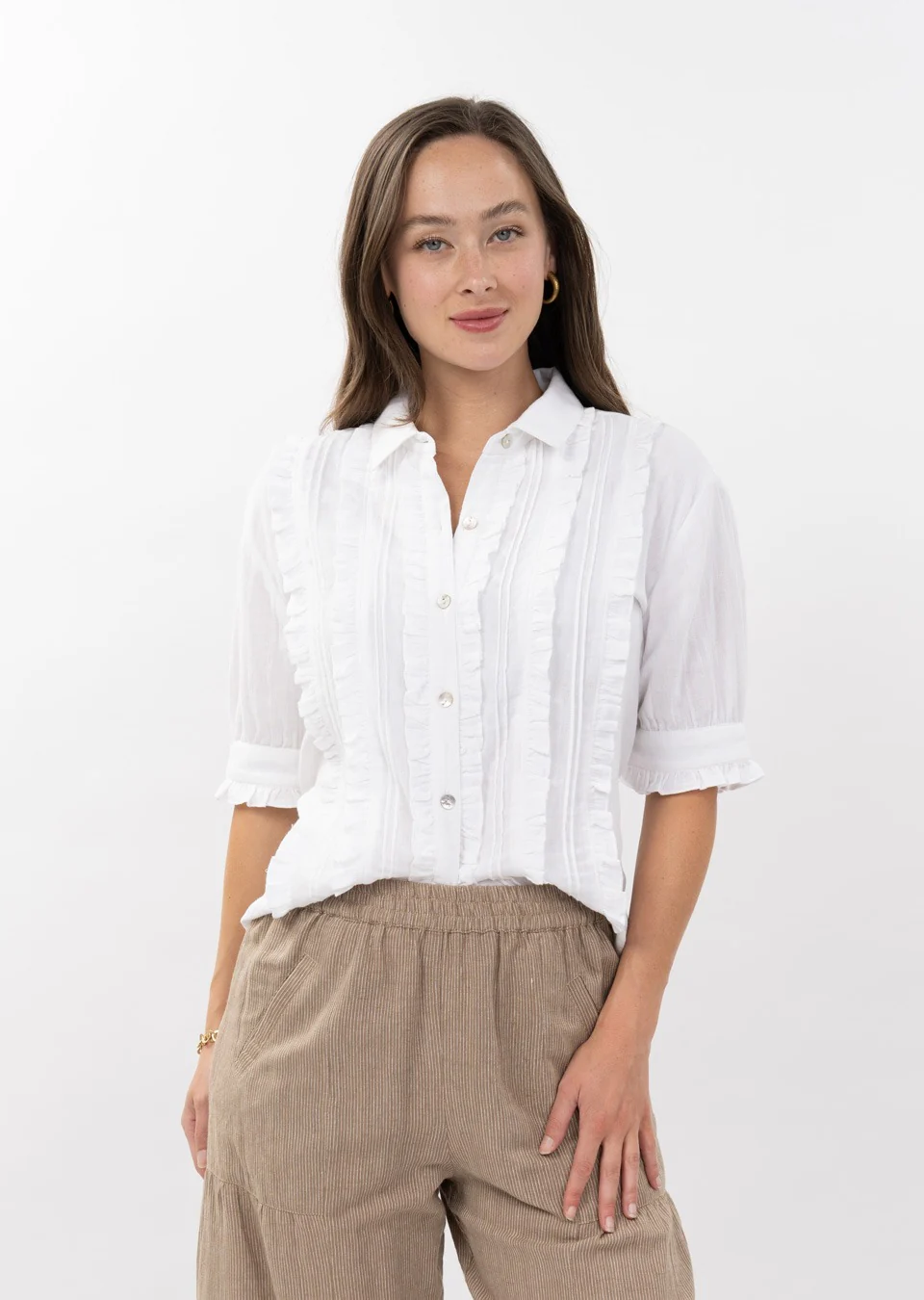 Maxine Tuxedo Gauze Shirt - Image 6