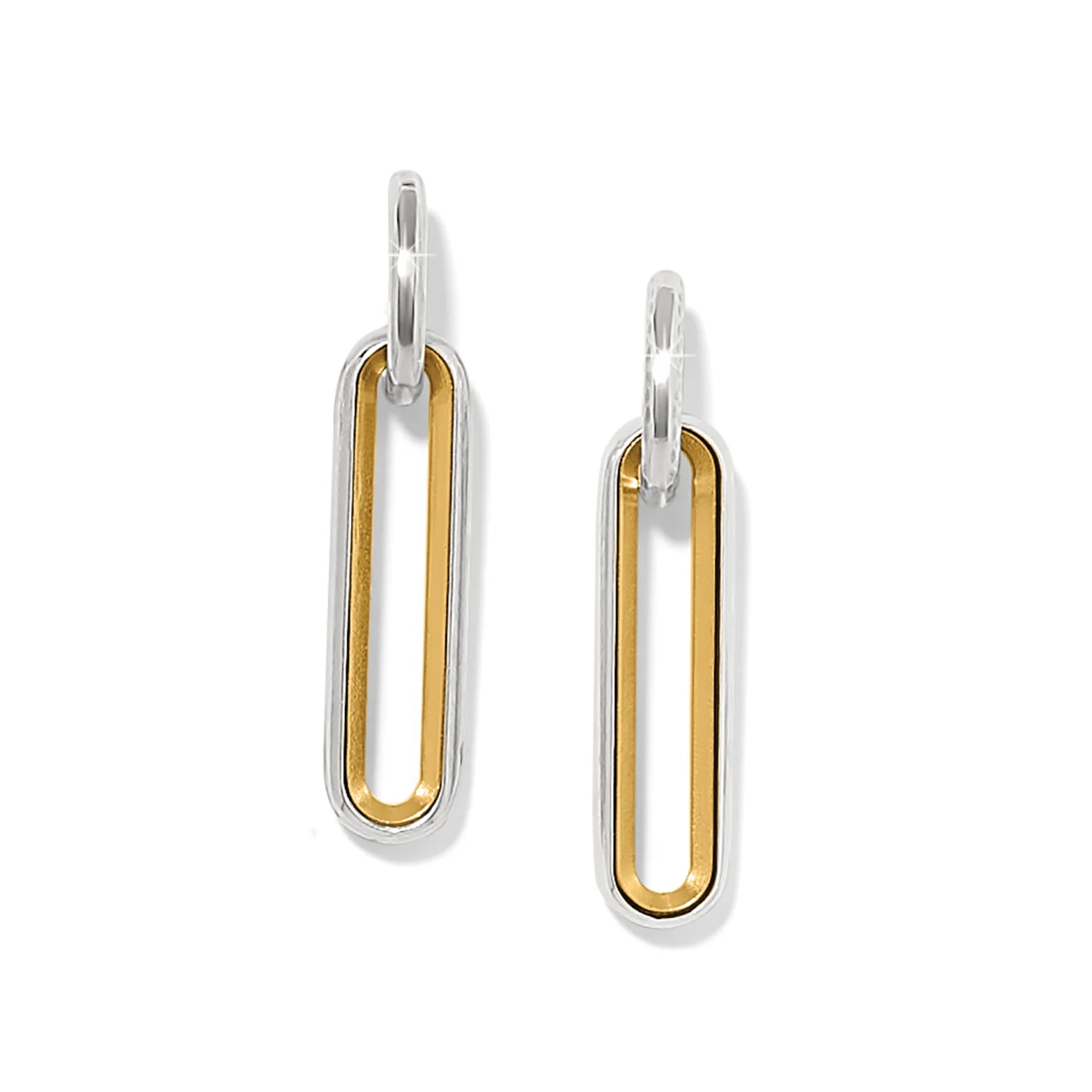 Medici Two Tone Long Post Drop Earrings - Image 2