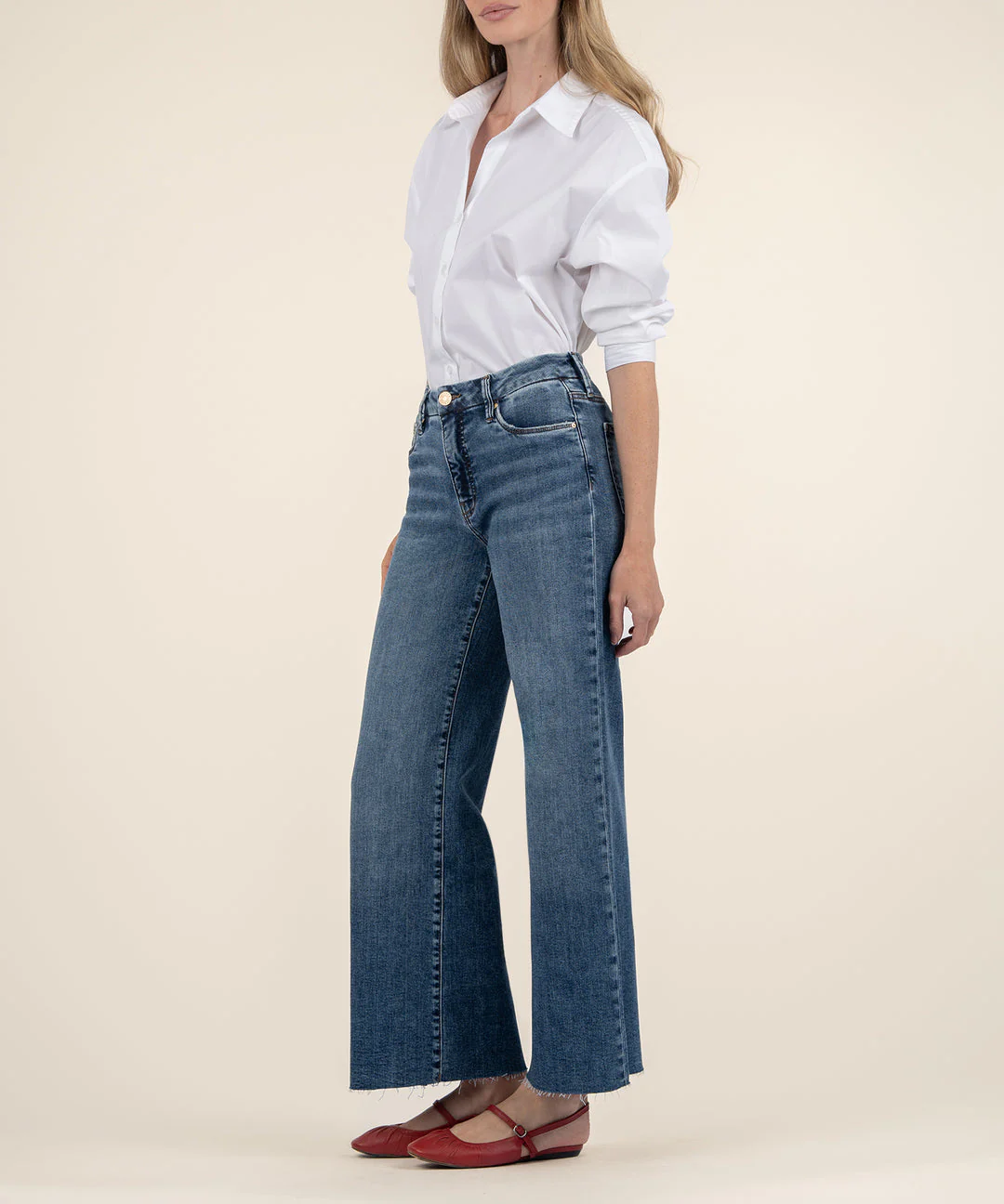 Meg High Rise Fab Ab Wide Leg Raw Hem - Image 12
