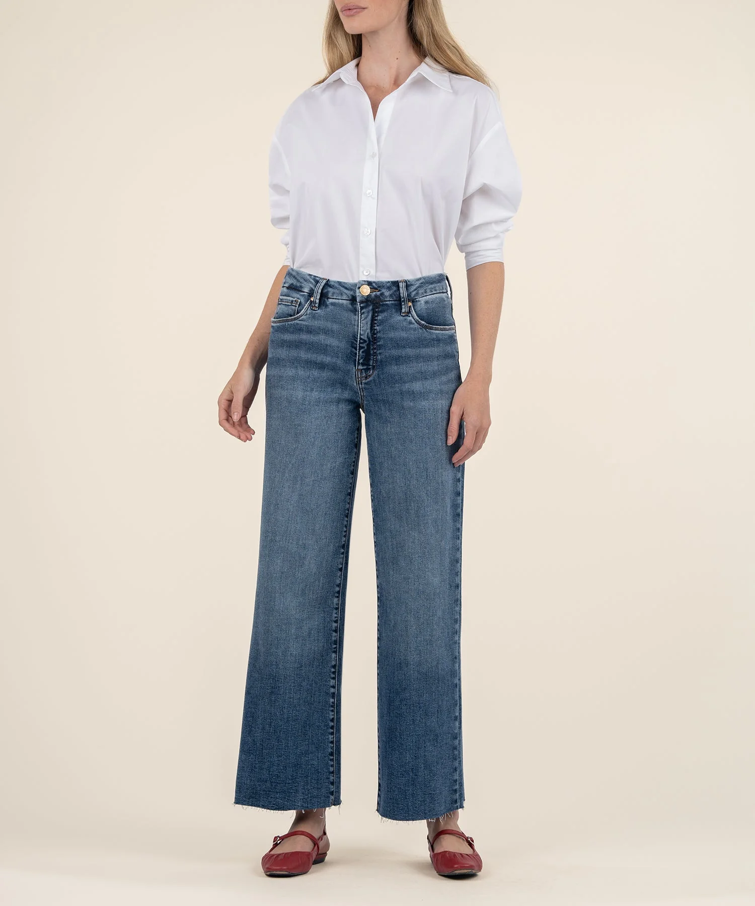 Meg High Rise Fab Ab Wide Leg Raw Hem - Image 15