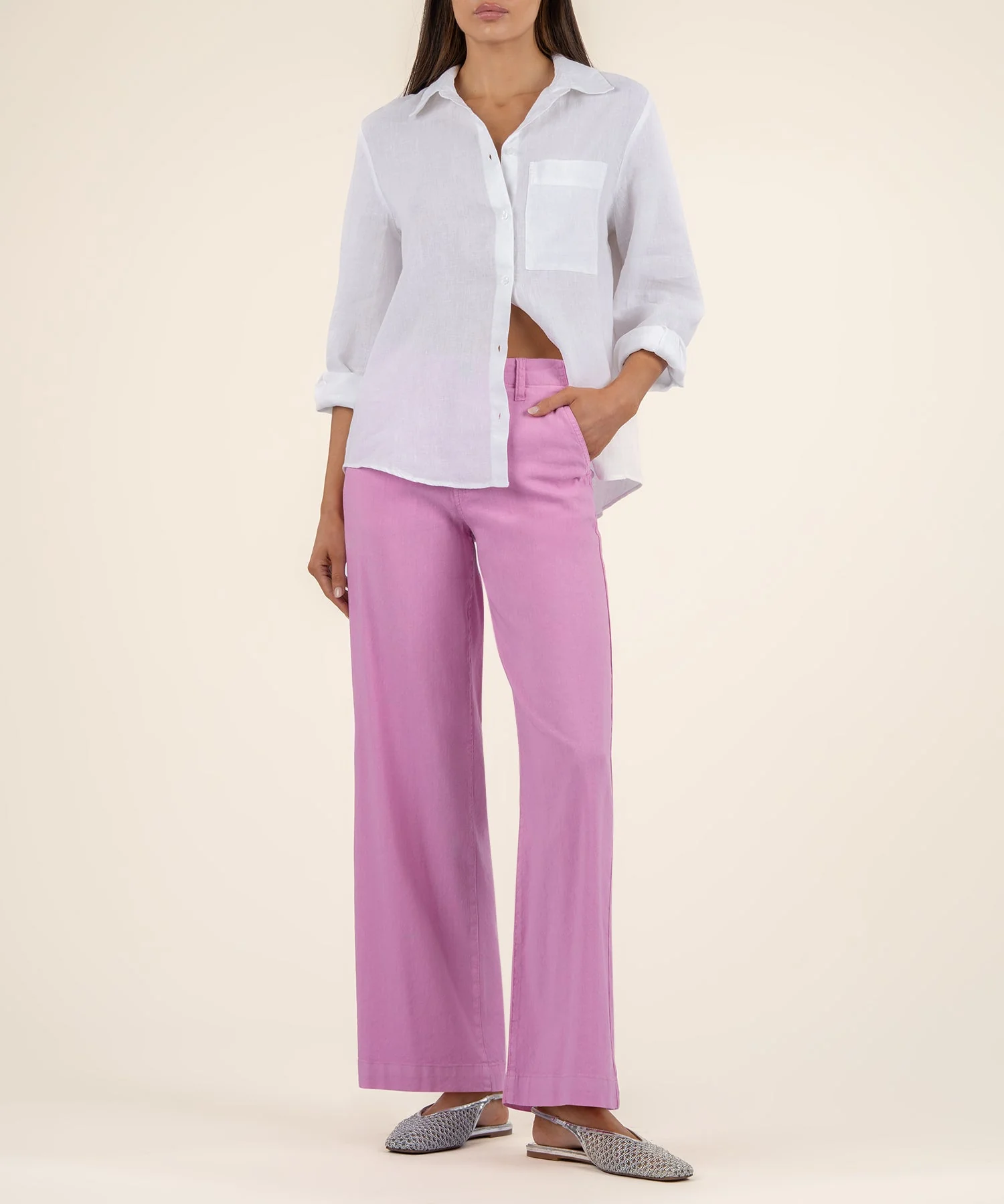Meg Linen High Rise Wide Leg Pants - Image 16