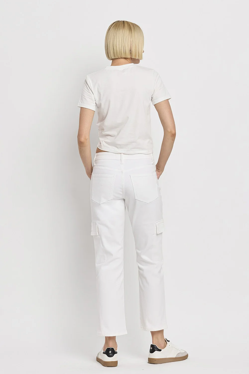 Megan High Rise Crop Cargo Straight Jeans - Image 7