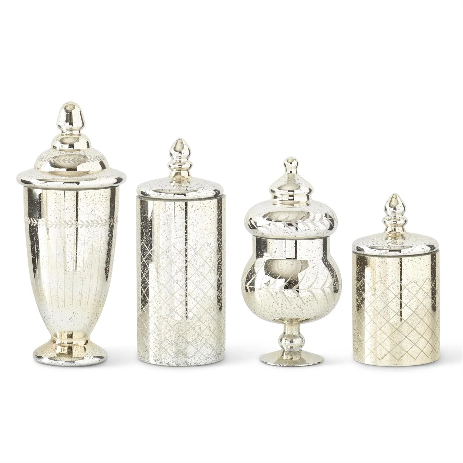 Mercury Glass Jar with Lid - Sold Individually