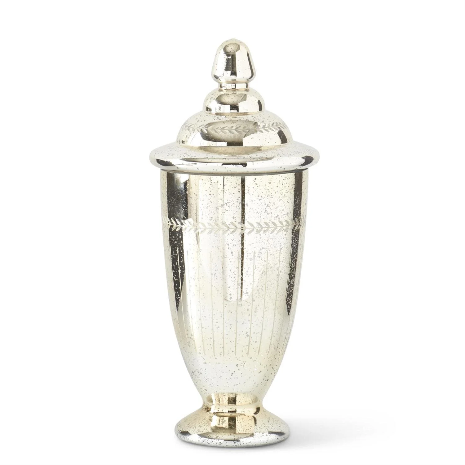 Mercury Glass Jar with Lid - Sold Individually - Image 3