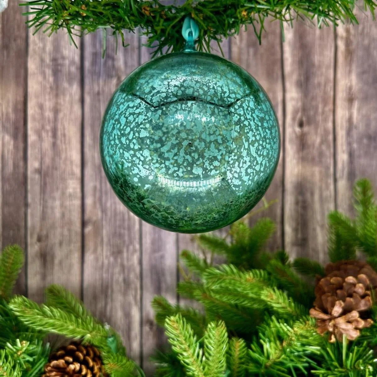 Mercury Glass Ornament Hand Blown Top - Image 4