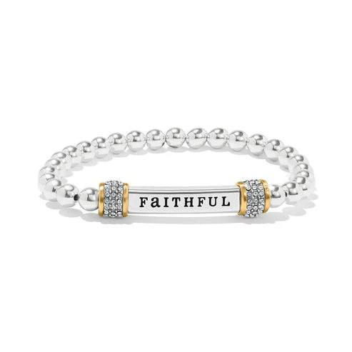 Meridian Faithful Two Tone Stretch Bracelet - Image 3