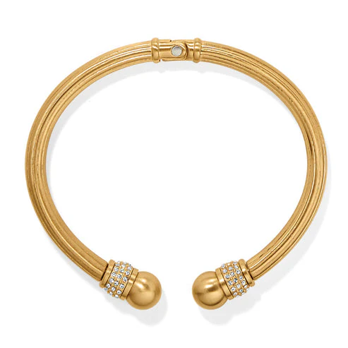 Meridian Open Hinged Bangle Gold - Image 2