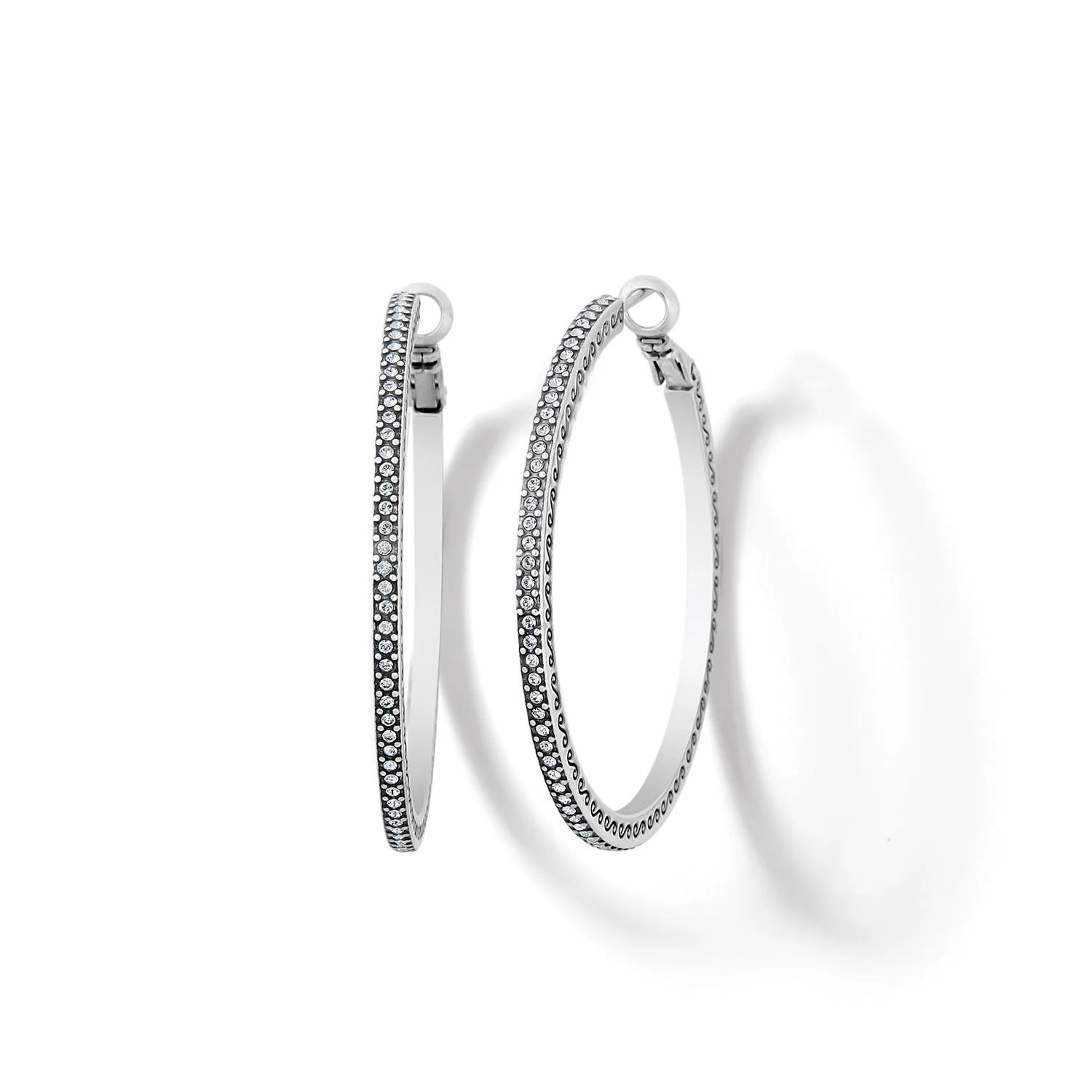 Meridian Thin Large Hoop Earrings - Image 3