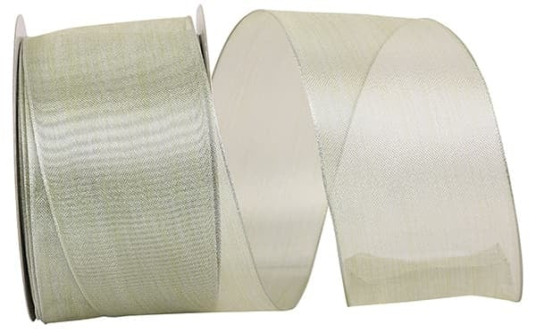 Mesh Classic Wired Edge Ribbon - Platinum