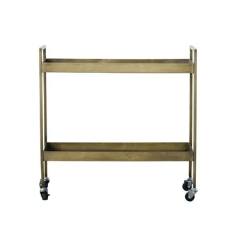 Metal 2-Tier Bar Cart on Casters