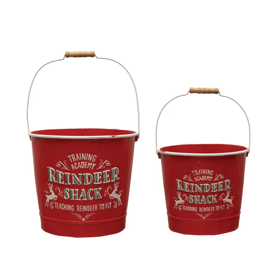 Metal Bucket "Reindeer Shack"