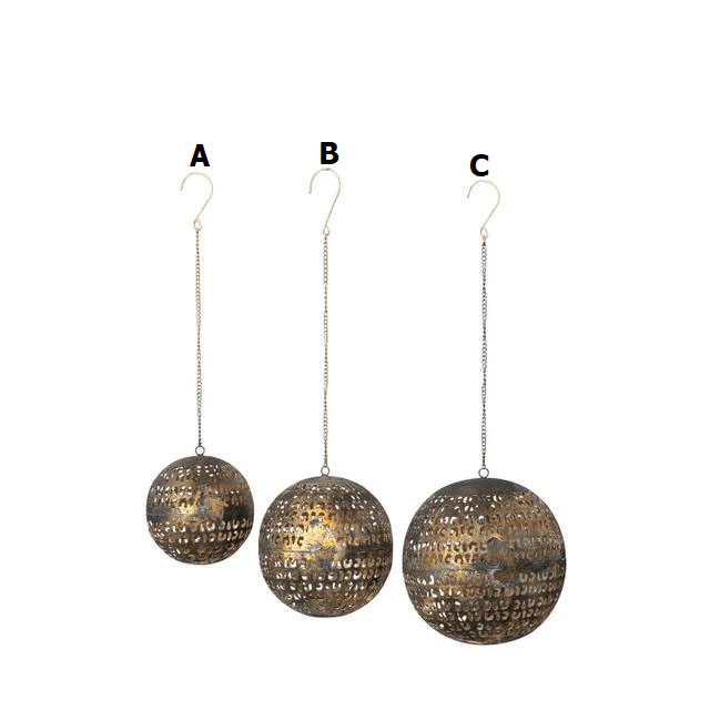 Metal Opening Ball Ornament With Closures & Cut-Outs