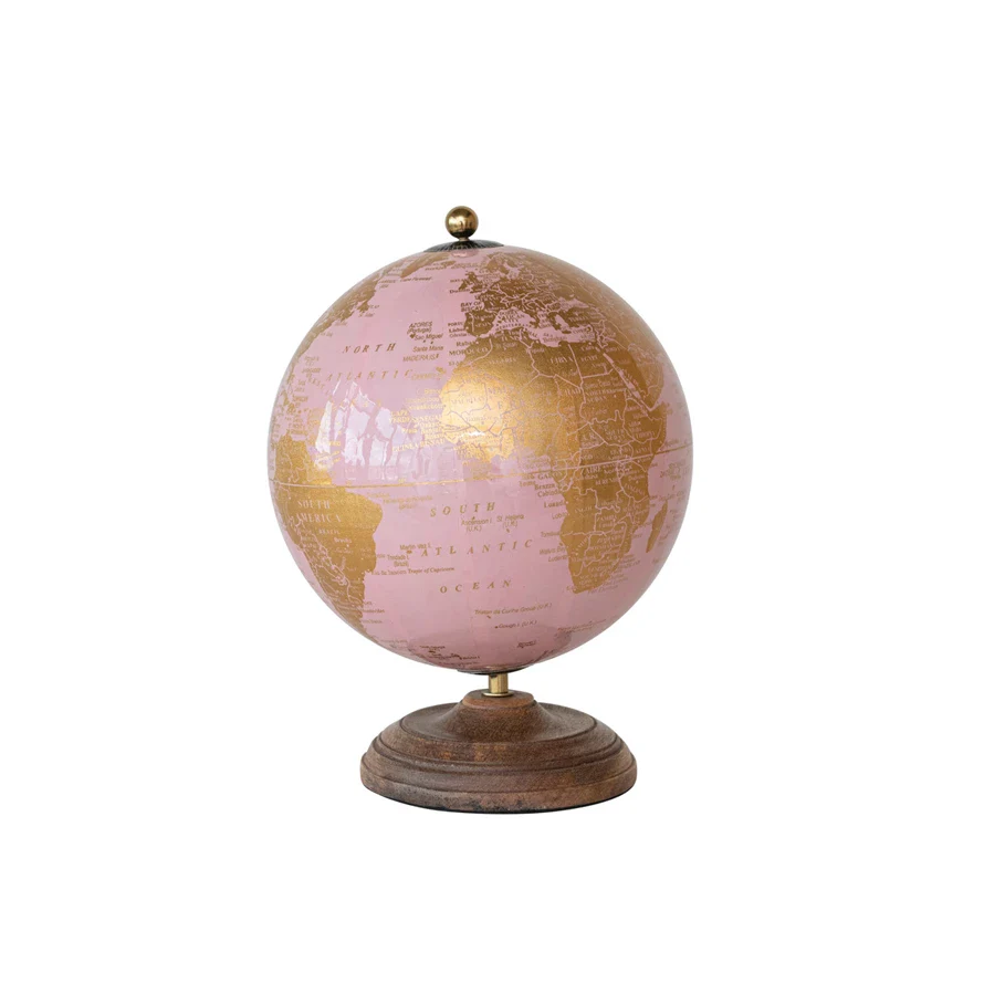 Metal & PVC Globe on Mango Wood Stand - Image 2