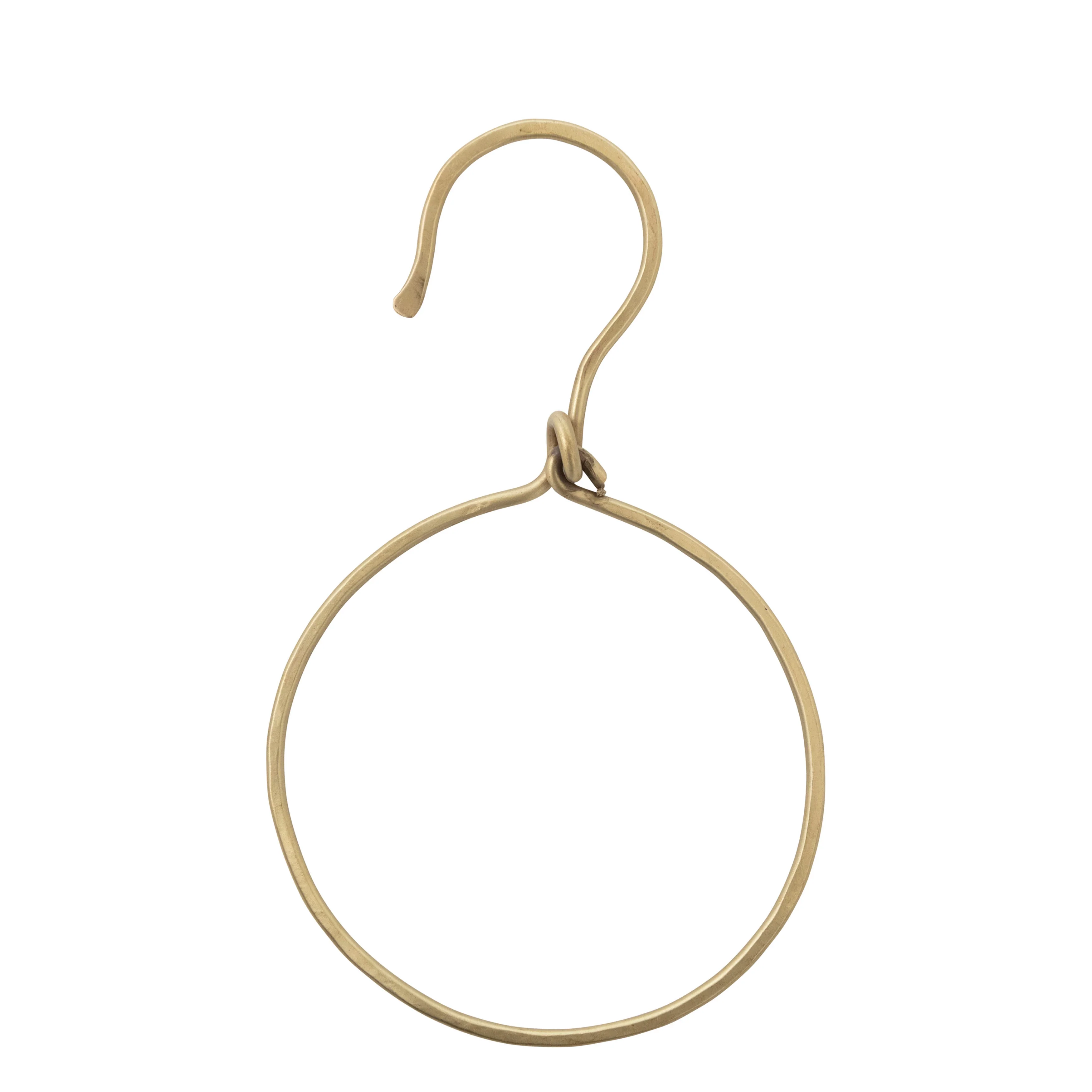 Metal Ring with Hook - Brass Finish