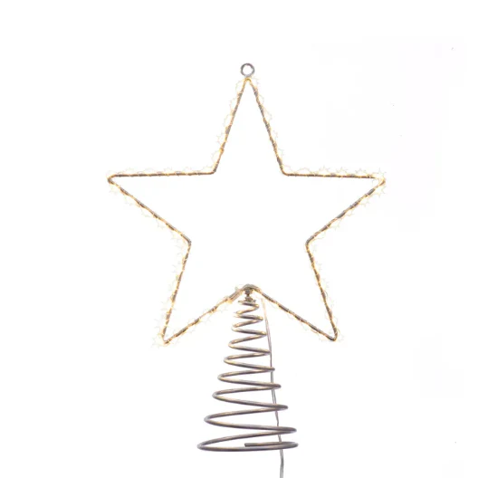 Metal Wire Lighted LED Star Treetop