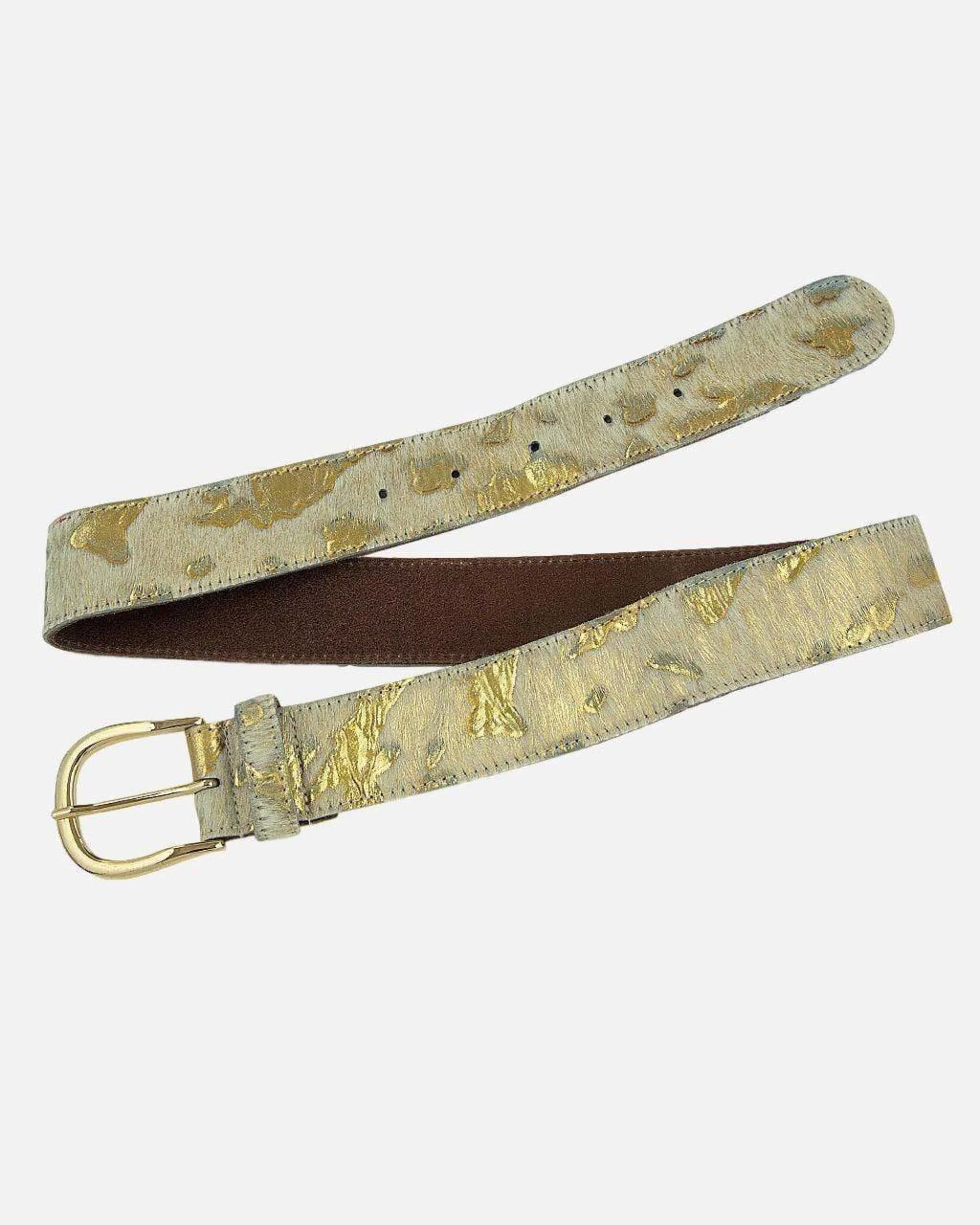Metallic Calf Hair Leather Belt - Image 3