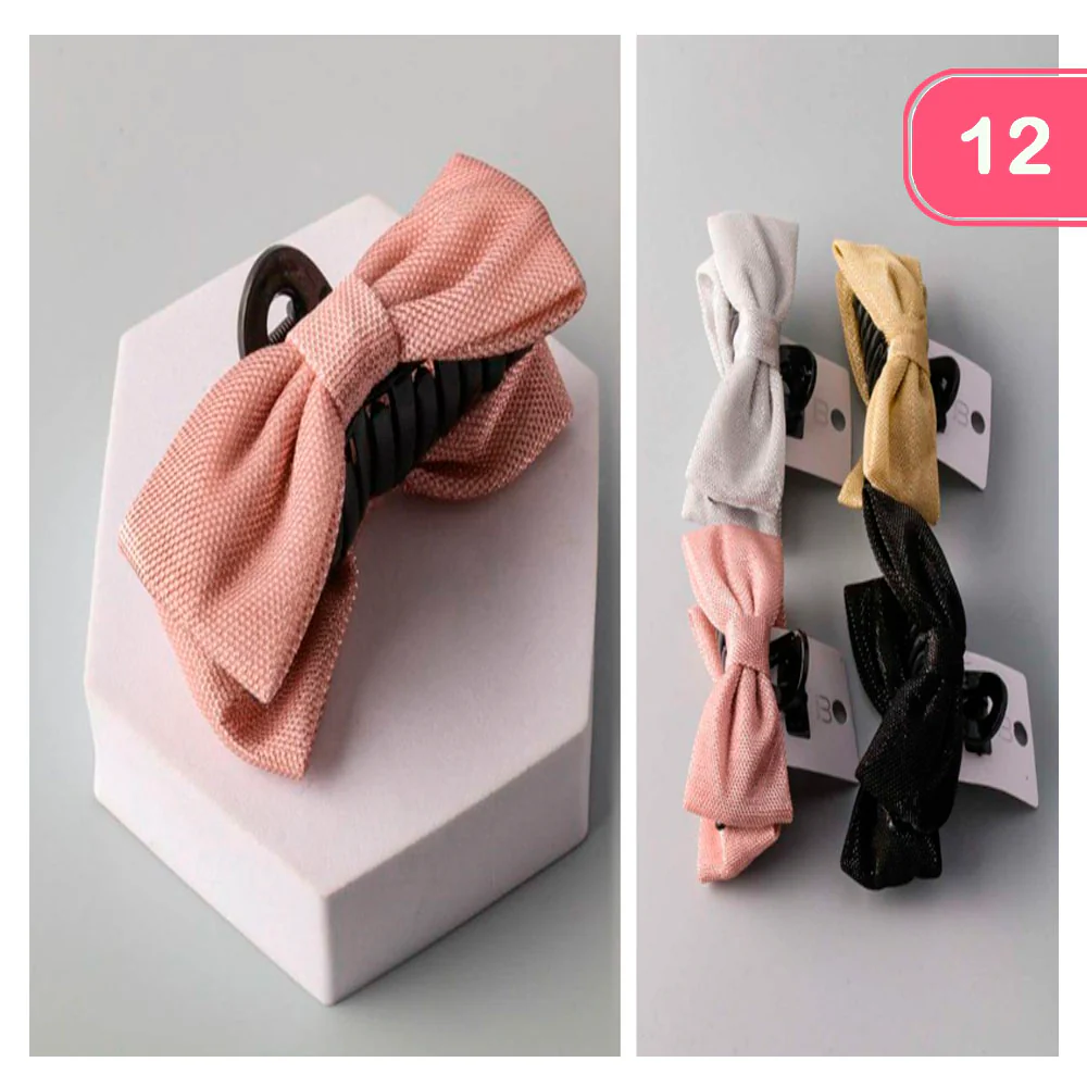 Metallic Mesh Bow Claw Clips - Image 2