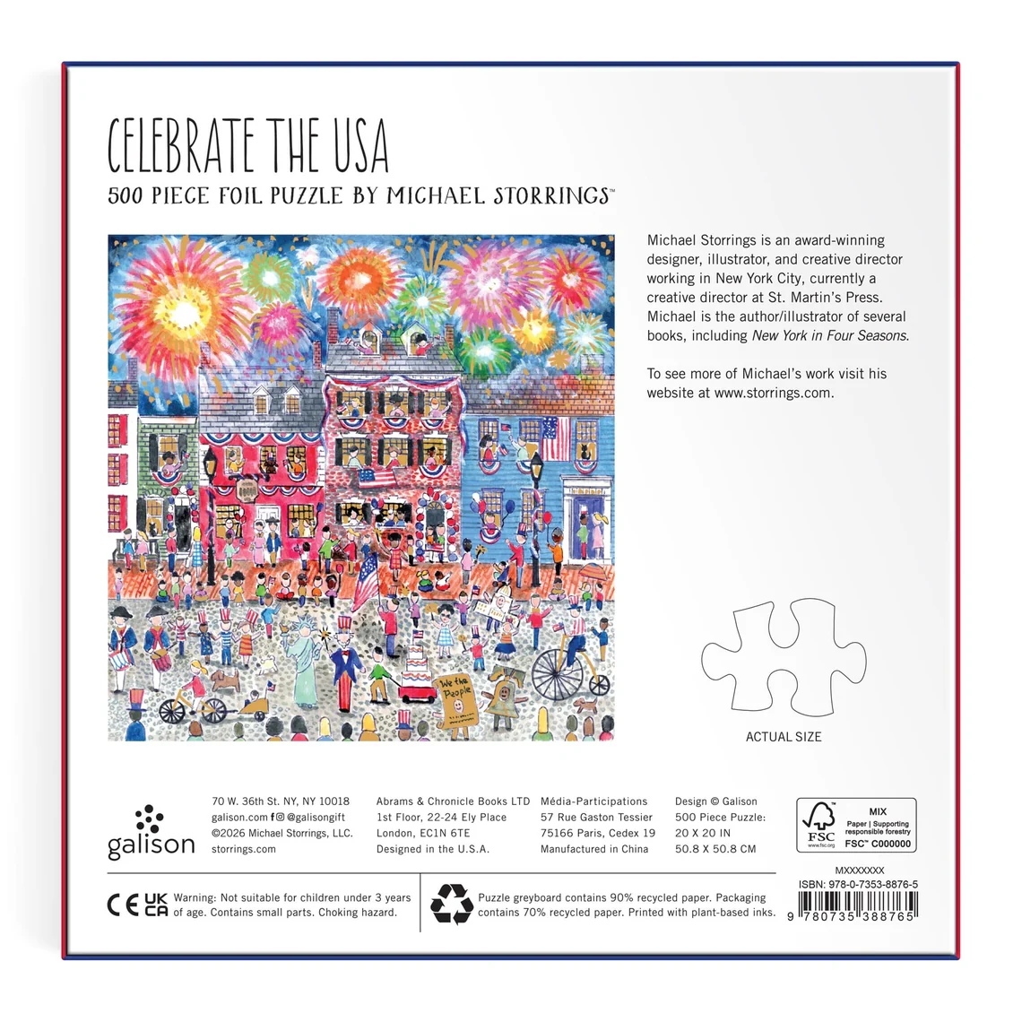Michael Storrings Celebrate the USA 500 Piece Foil Puzzle - Image 3