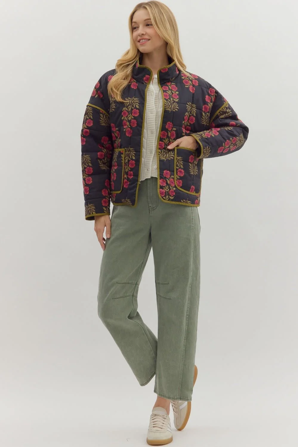 Mila Botanical Long Sleeve Quilted Jacket - Image 6