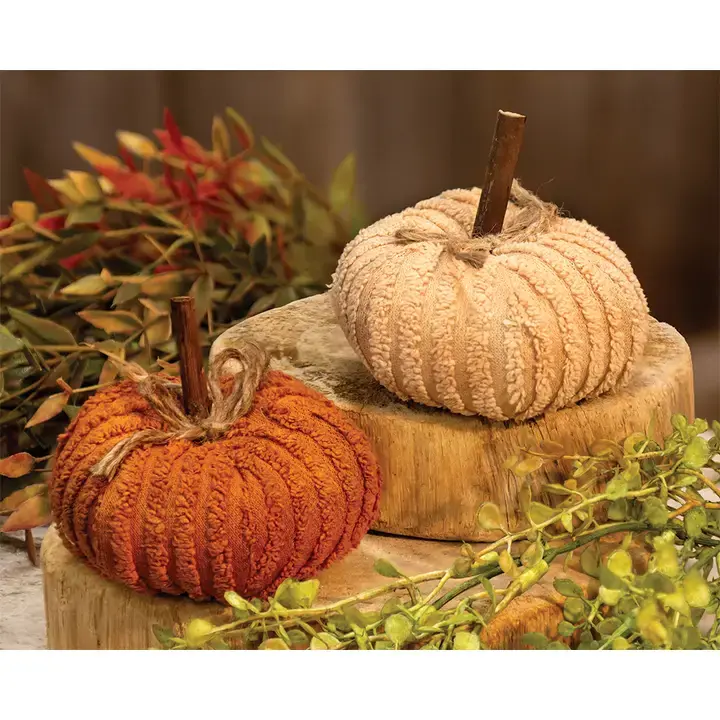 Mini Chenille Pumpkin  Orange - Sold Individually - Image 2
