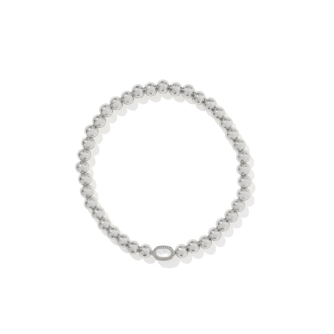 Mini Elaina Stretch Bracelet Ivory Mother of Pearl - Image 3