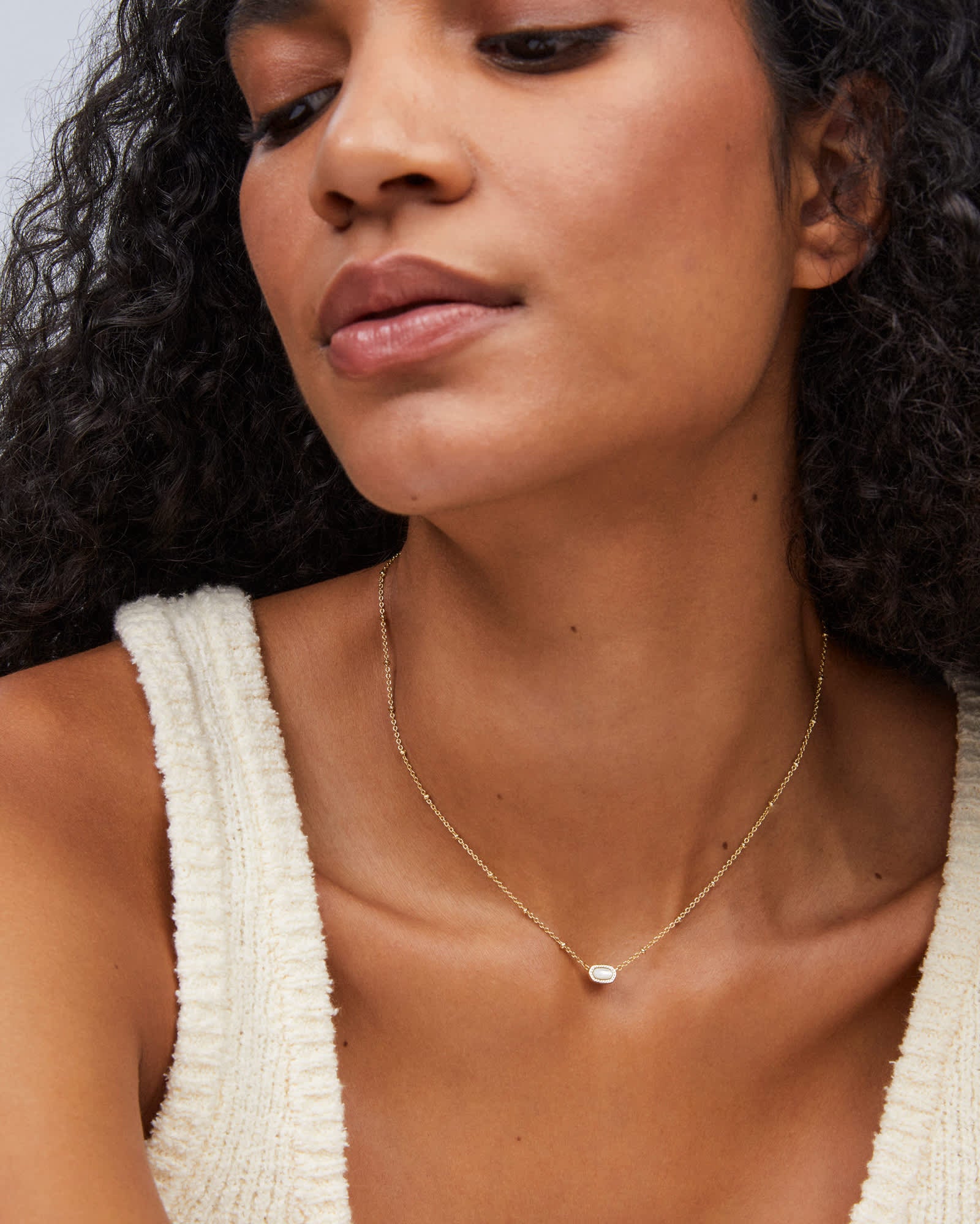 Mini Elisa Satellite Short Pendant Gold Necklace - Image 8
